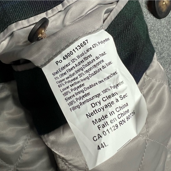 Ralph Lauren Pea Coat Mens Size 44L Gray Double Breasted Naval Wool Blend - Picture 9 of 10